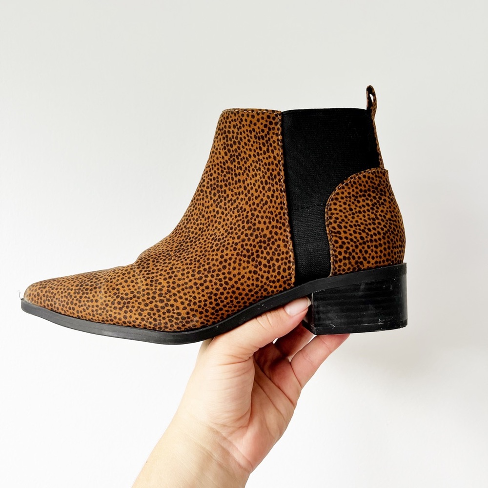 Leopard Print, Low Heel Booties